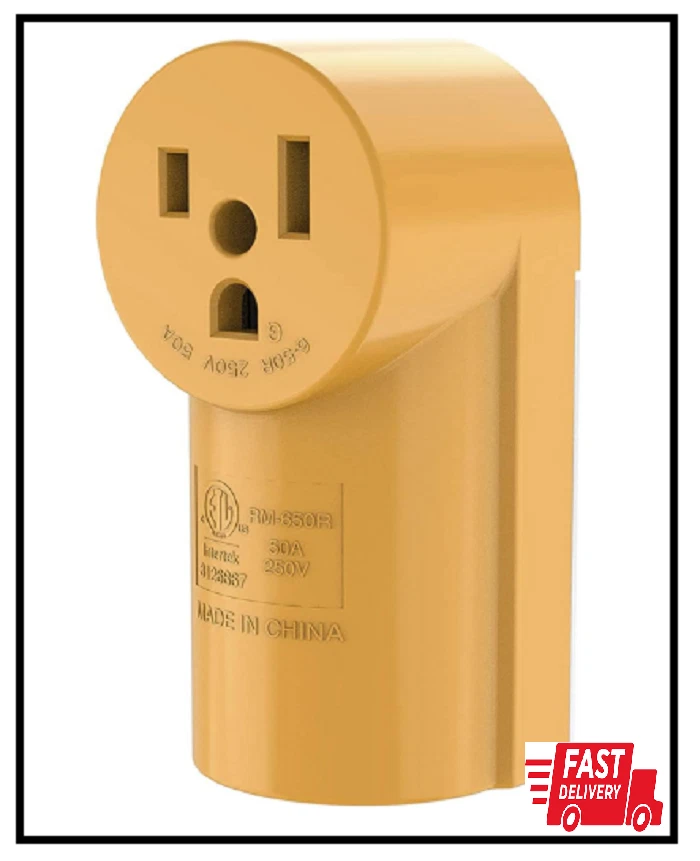 RVGUARD 50 Amp NEMA 6-50R Surface Mount Receptacle, 125/250 Volt Power Outlet