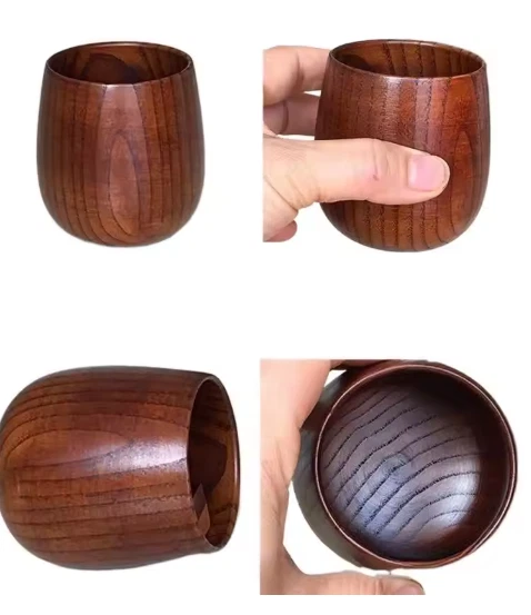 Wood Whiskey Glass Charred Bourbon Whiskey Cup 2PCS Rustic Vintage Cool Bottle
